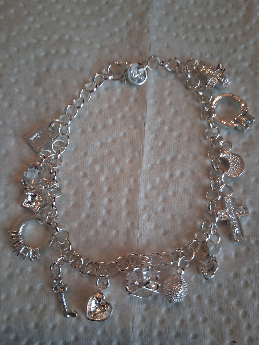 Silver Charm Bracelet with Mixed Charms - Women’s Bracelet